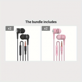 High-Quality Semi In-Ear Wired Headphones with Microphone - Perfect for Mobile Phones, Computers, Games, Karaoke & More!